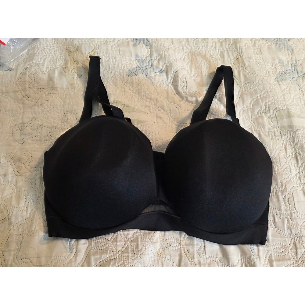 Cacique Bliss Strapless Multi Way Bra Black 38F Full Figure 1133242